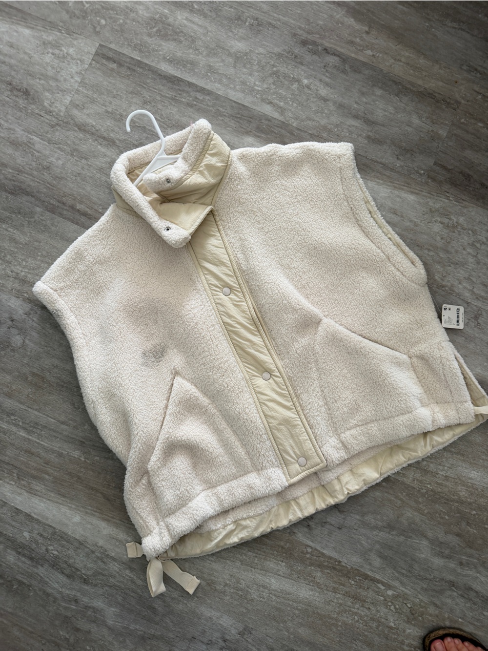 Free People Cozy Cream Fleece Vest  - Sleeveless Layering Jacket